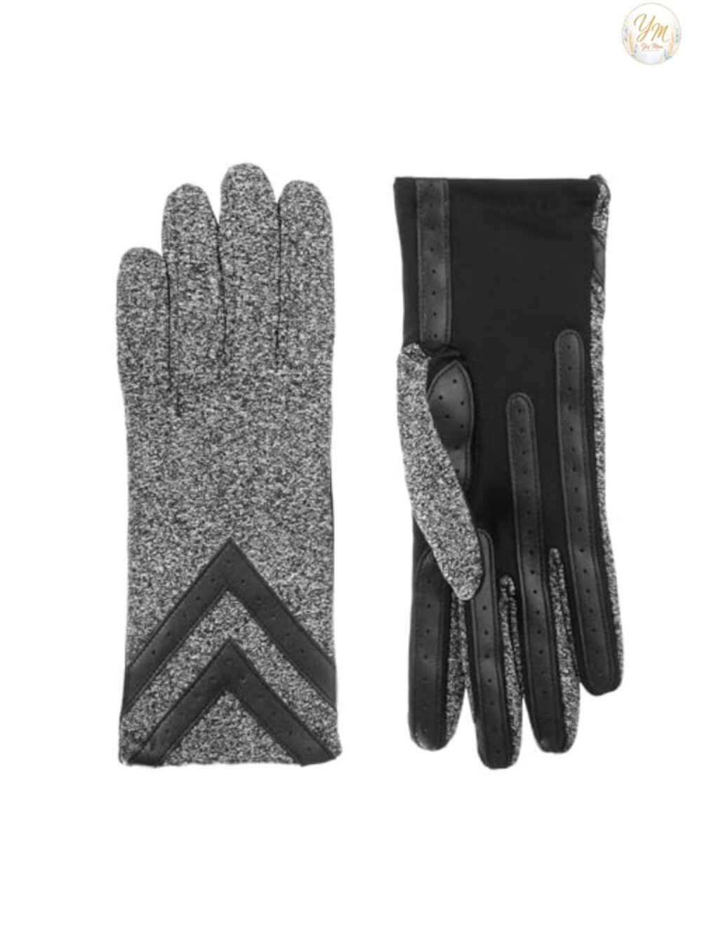 Spandex Touchscreen Cold Weather Gloves with Fleece Lining Chevron